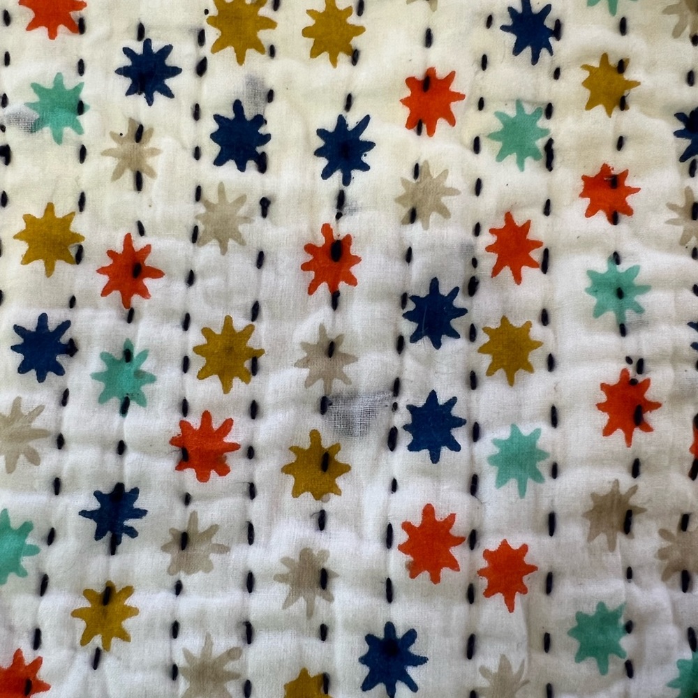 ROBERTA ROLLER RABBIT Star Print Decorative Pillow 18X18 - Picture 5 of 6